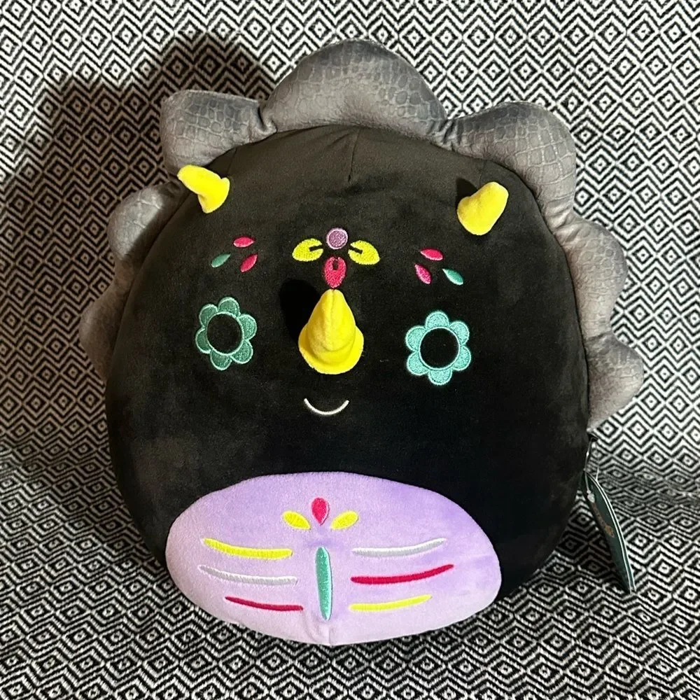 Squishmallows Dia De Los Muertos Tetero Dinosaur 11”, NWT & Oceana Tags damaged